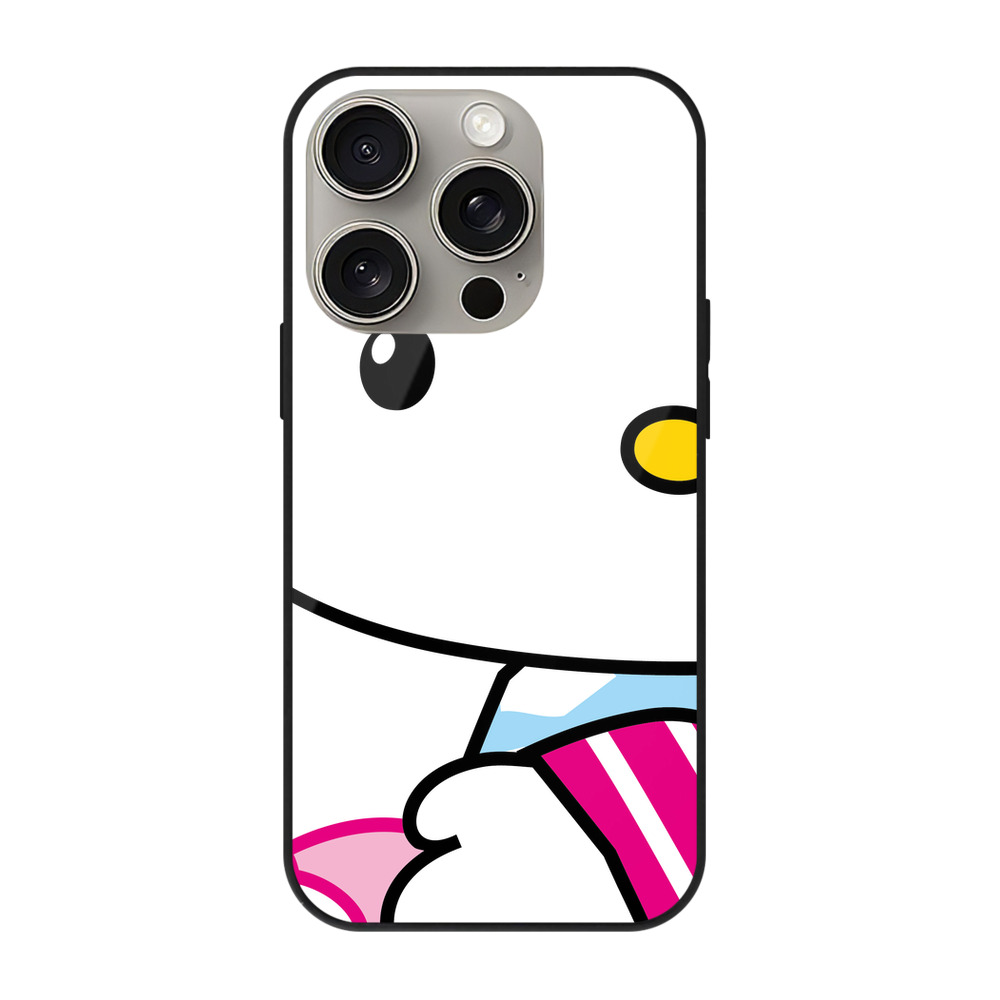 （画像用） Hello Kitty ハローキティ 【iPhone15Pro対応】スマホケース 耐衝撃＆黄変防止 背面ガラス
