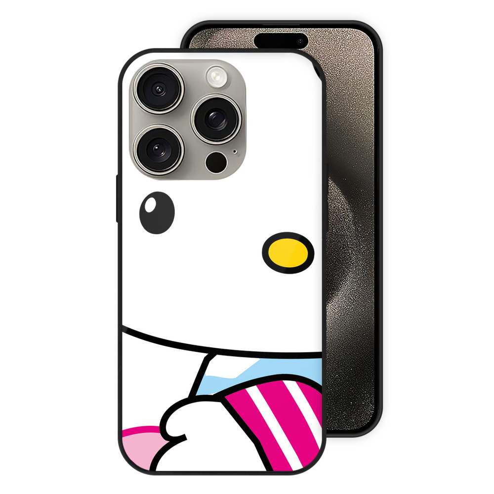 （画像用） Hello Kitty ハローキティ 【iPhone15Pro対応】スマホケース 耐衝撃＆黄変防止 背面ガラス