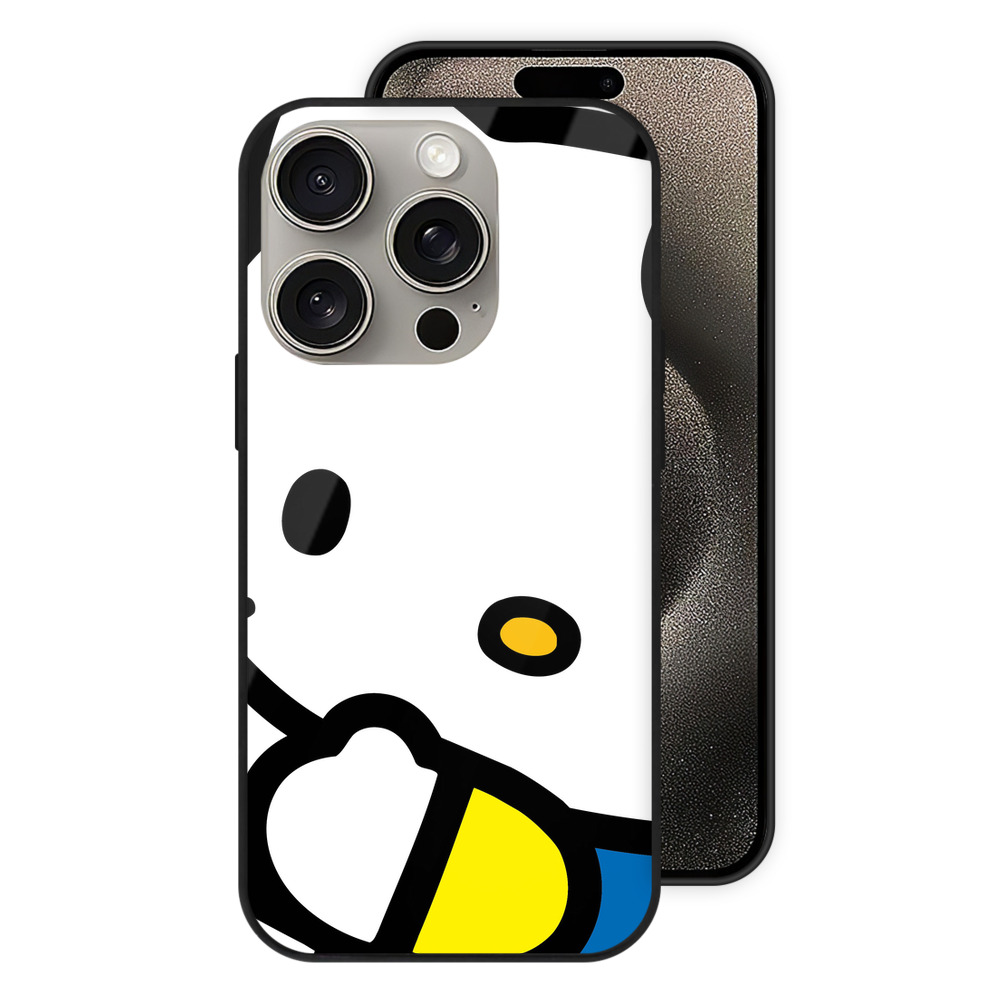 （画像用） Hello Kitty ハローキティ 【iPhone15Pro対応】スマホケース 耐衝撃＆黄変防止 背面ガラス