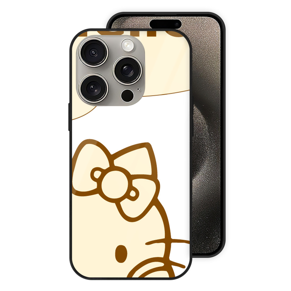 （画像用） Hello Kitty ハローキティ 【iPhone15Pro対応】スマホケース 耐衝撃＆黄変防止 背面ガラス