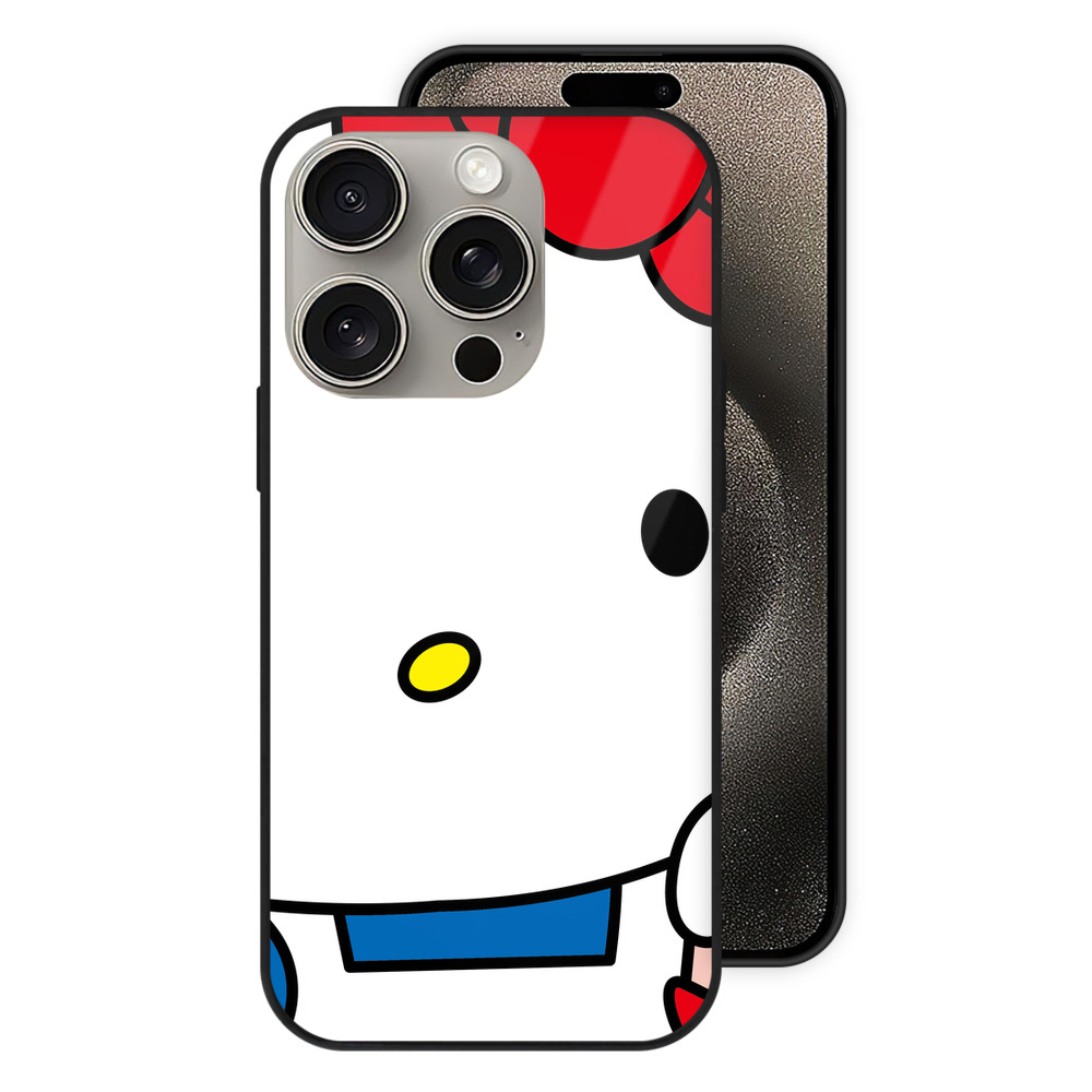 （画像用） Hello Kitty ハローキティ 【iPhone15Pro対応】スマホケース 耐衝撃＆黄変防止 背面ガラス