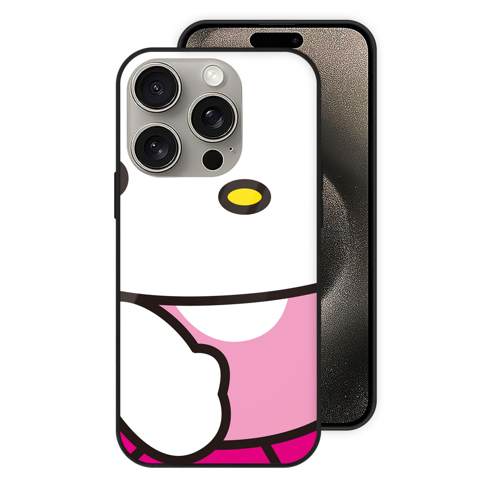 （画像用） Hello Kitty ハローキティ 【iPhone15Pro対応】スマホケース 耐衝撃＆黄変防止 背面ガラス