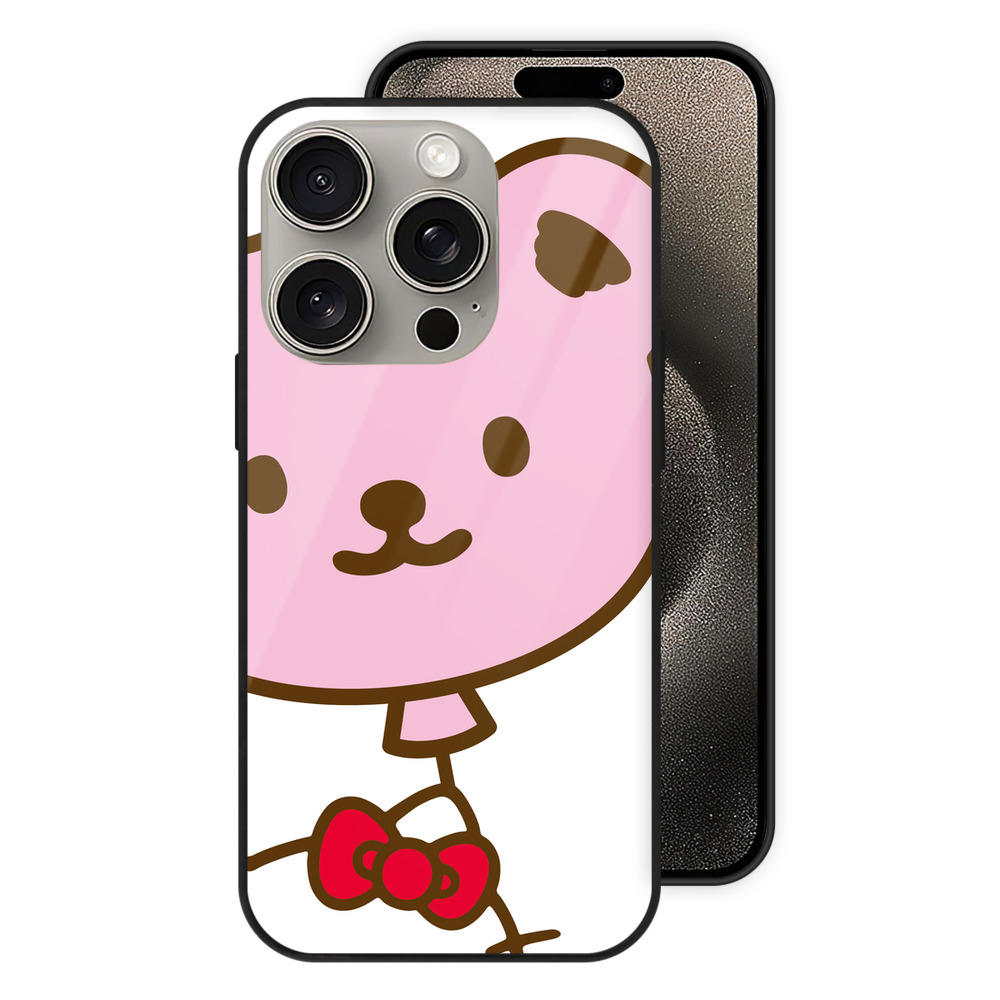 （画像用） Hello Kitty ハローキティ 【iPhone15Pro対応】スマホケース 耐衝撃＆黄変防止 背面ガラス