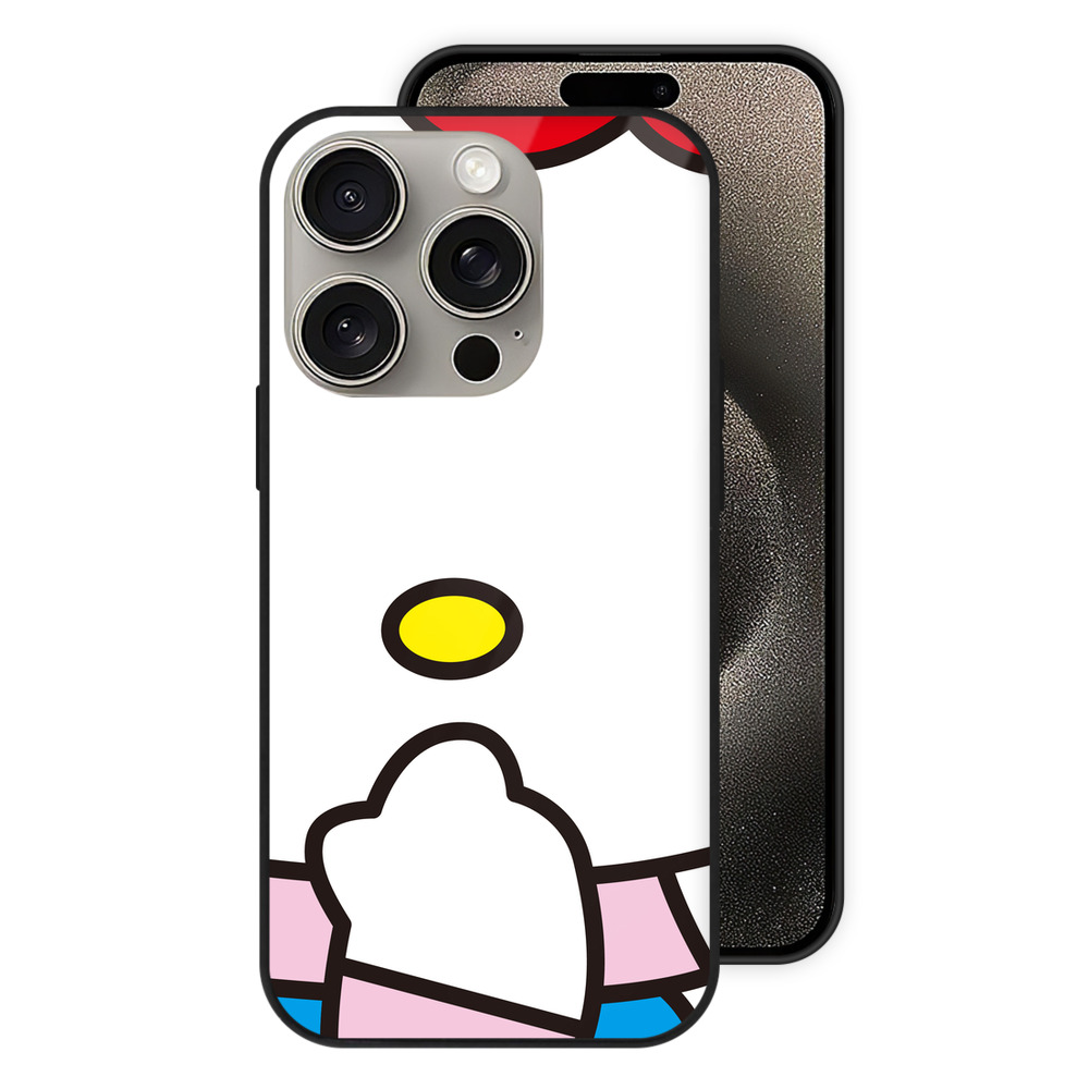 （画像用） Hello Kitty ハローキティ 【iPhone15Pro対応】スマホケース 耐衝撃＆黄変防止 背面ガラス