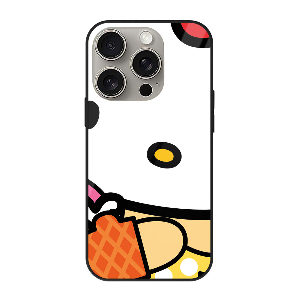 （画像用） Hello Kitty ハローキティ 【iPhone15Pro対応】スマホケース 耐衝撃＆黄変防止 背面ガラス