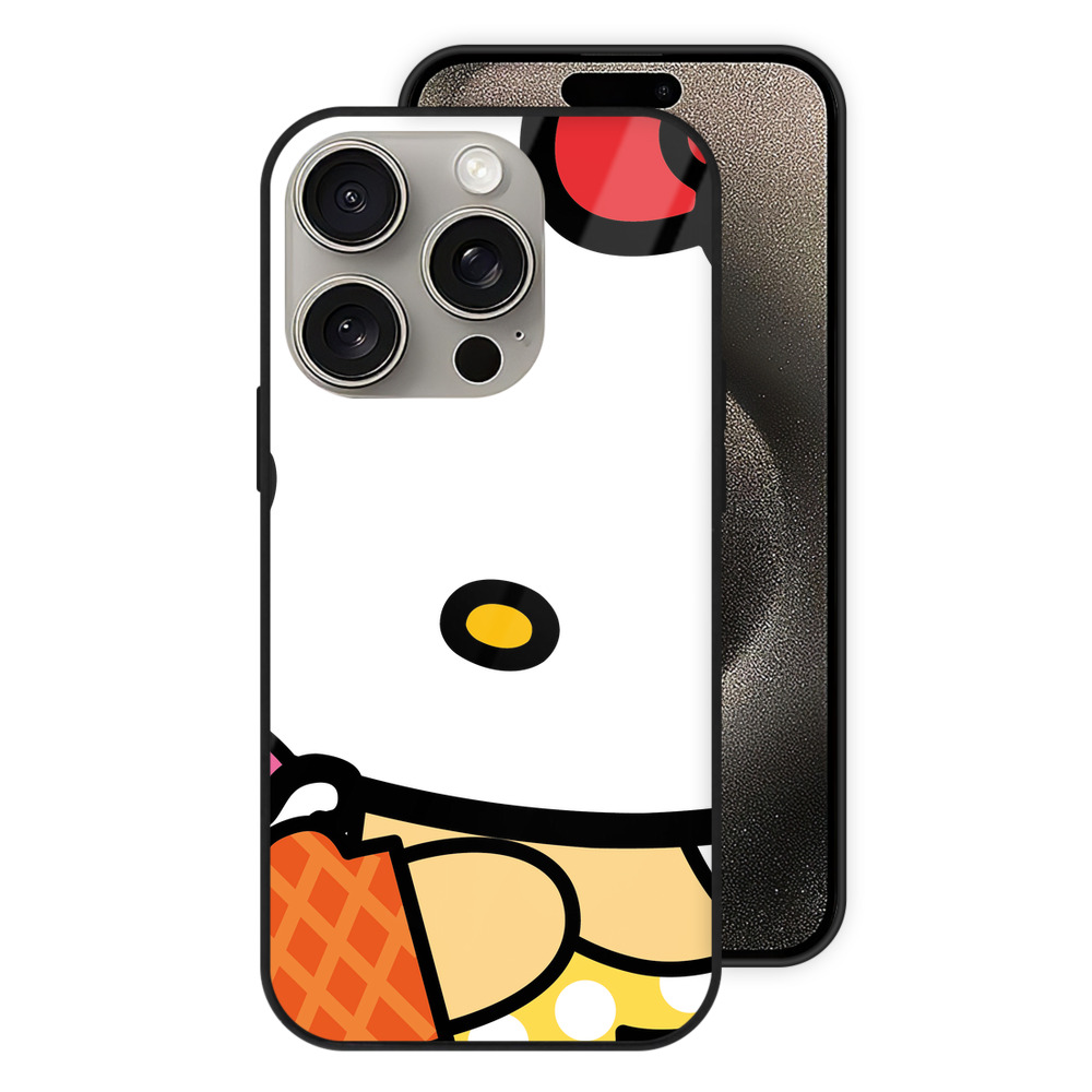 （画像用） Hello Kitty ハローキティ 【iPhone15Pro対応】スマホケース 耐衝撃＆黄変防止 背面ガラス