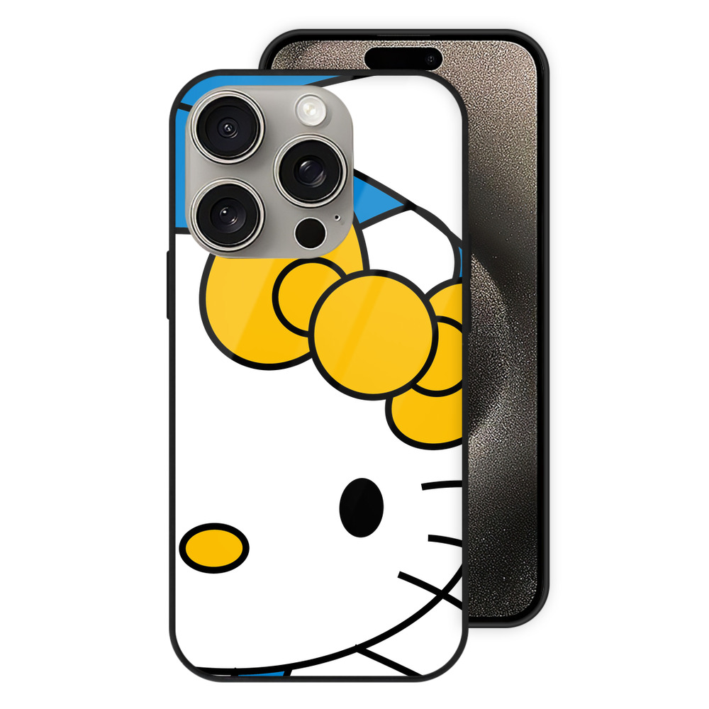 （画像用） Hello Kitty ハローキティ 【iPhone15Pro対応】スマホケース 耐衝撃＆黄変防止 背面ガラス
