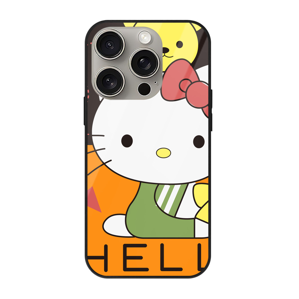 （画像用） Hello Kitty ハローキティ 【iPhone15Pro対応】スマホケース 耐衝撃＆黄変防止 背面ガラス