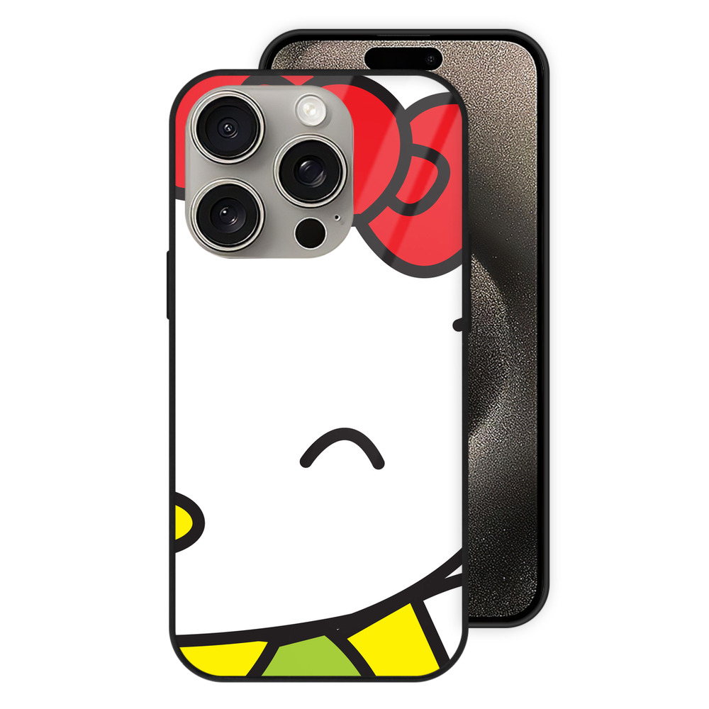 （画像用） Hello Kitty ハローキティ 【iPhone15Pro対応】スマホケース 耐衝撃＆黄変防止 背面ガラス