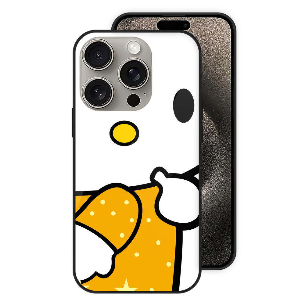 （画像用） Hello Kitty ハローキティ 【iPhone15Pro対応】スマホケース 耐衝撃＆黄変防止 背面ガラス