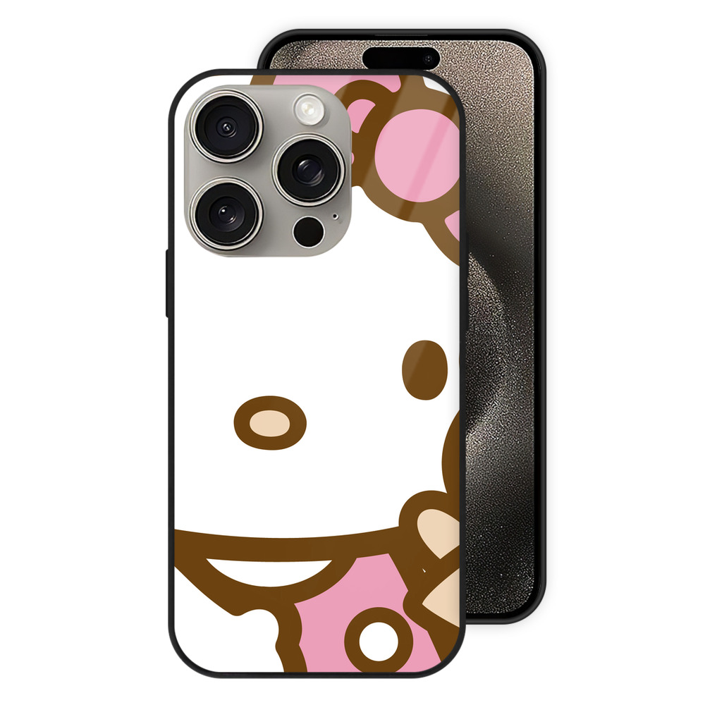 （画像用） Hello Kitty ハローキティ 【iPhone15Pro対応】スマホケース 耐衝撃＆黄変防止 背面ガラス