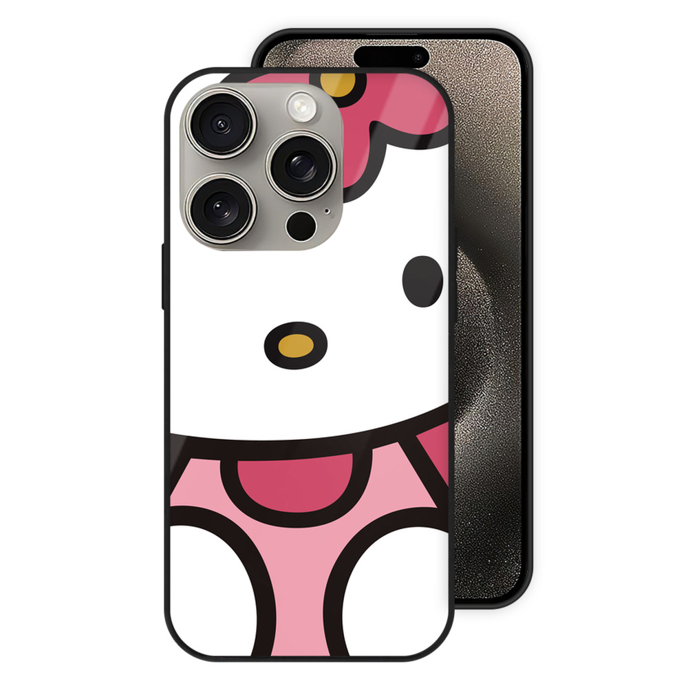 （画像用） Hello Kitty ハローキティ 【iPhone15Pro対応】スマホケース 耐衝撃＆黄変防止 背面ガラス
