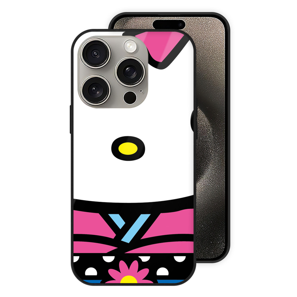 （画像用） Hello Kitty ハローキティ 【iPhone15Pro対応】スマホケース 耐衝撃＆黄変防止 背面ガラス