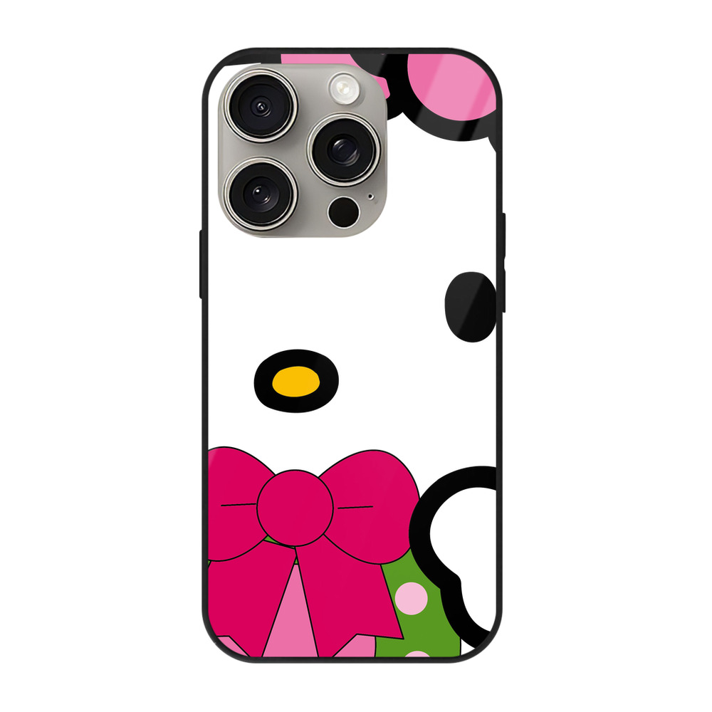 （画像用） Hello Kitty ハローキティ 【iPhone15Pro対応】スマホケース 耐衝撃＆黄変防止 背面ガラス