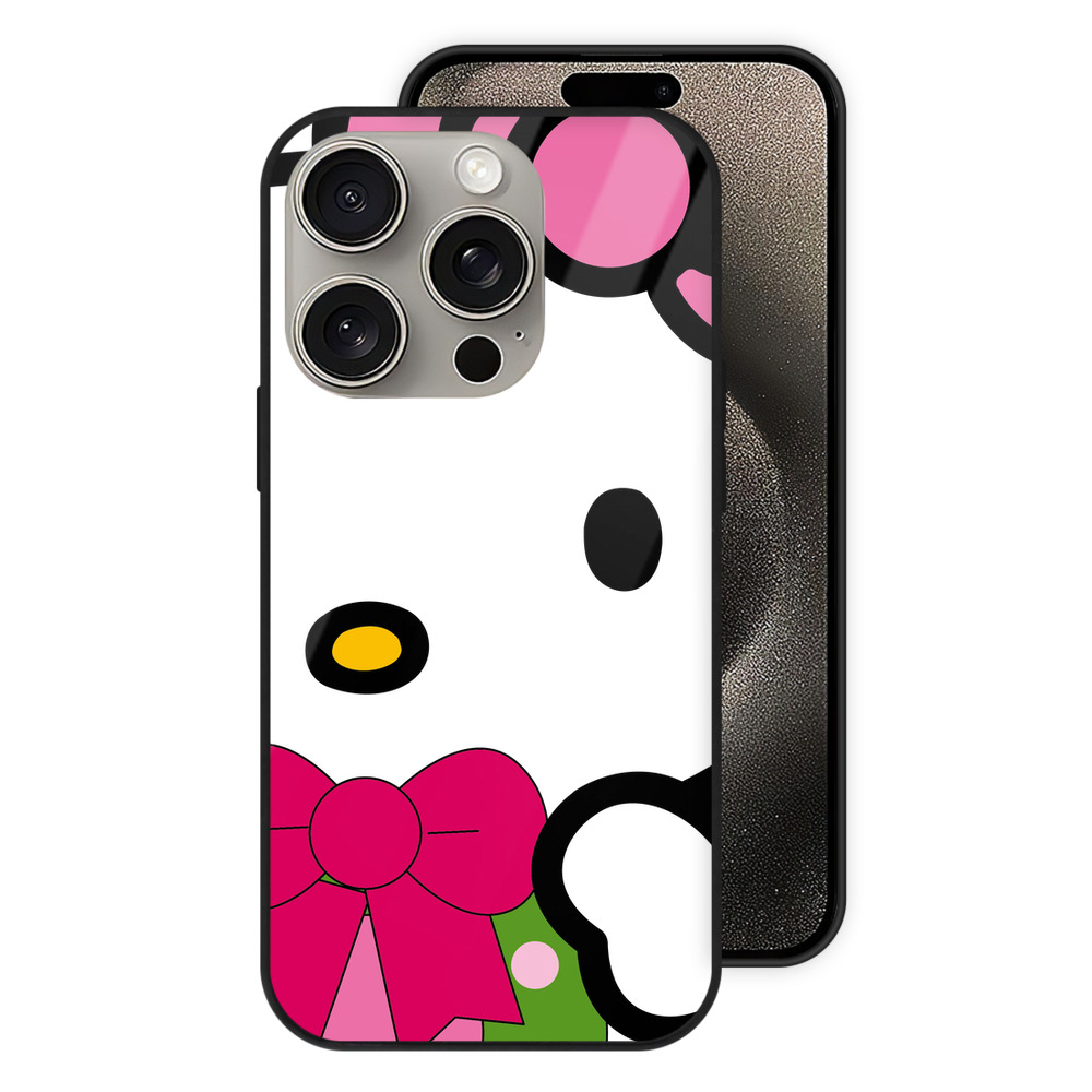 （画像用） Hello Kitty ハローキティ 【iPhone15Pro対応】スマホケース 耐衝撃＆黄変防止 背面ガラス