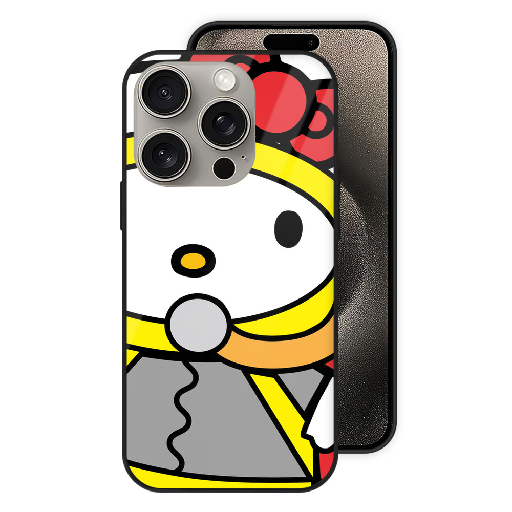 （画像用） Hello Kitty ハローキティ 【iPhone15Pro対応】スマホケース 耐衝撃＆黄変防止 背面ガラス