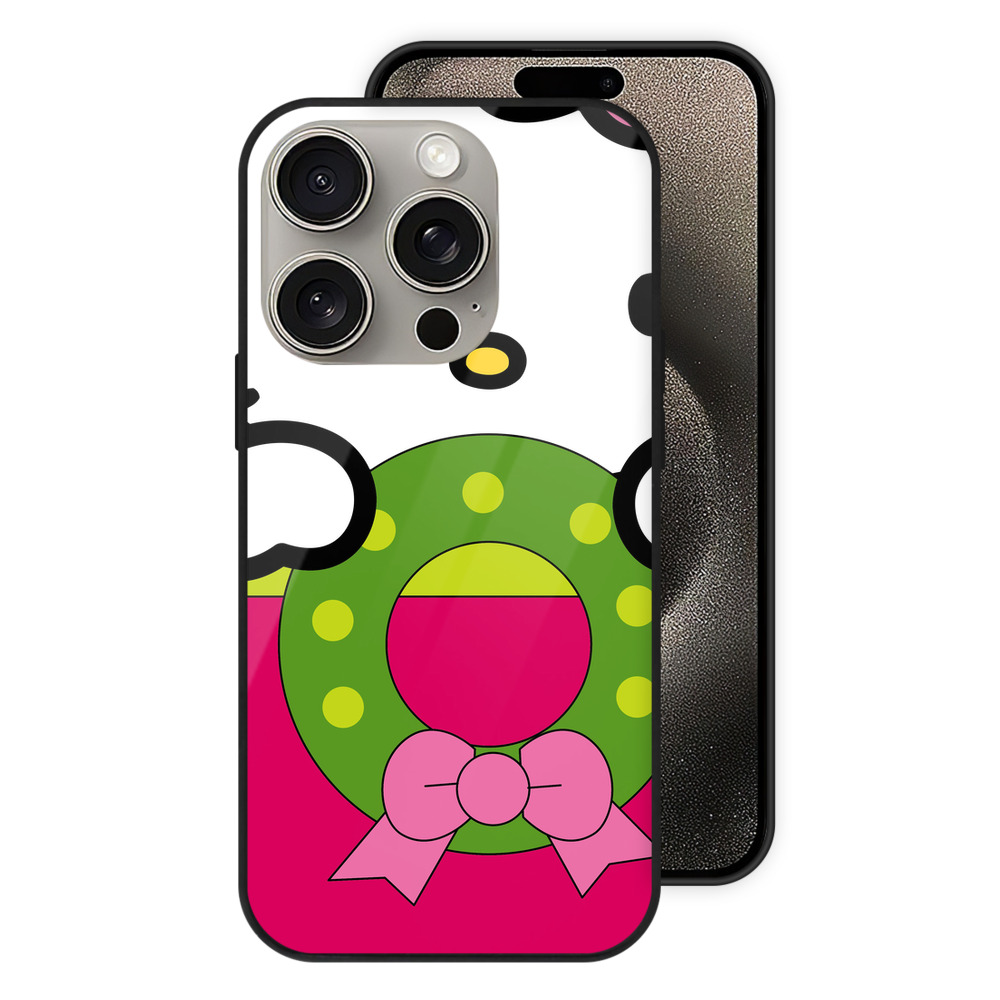 （画像用） Hello Kitty ハローキティ 【iPhone15Pro対応】スマホケース 耐衝撃＆黄変防止 背面ガラス