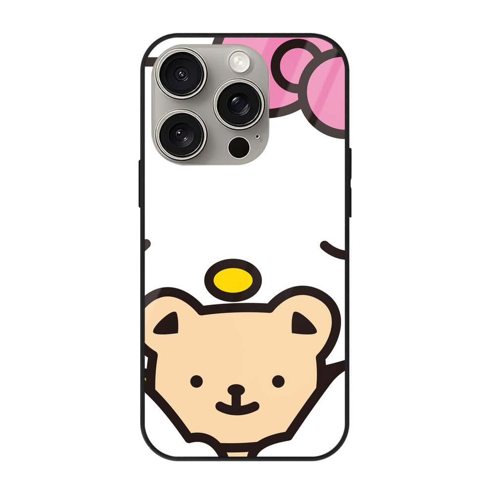 （画像用） Hello Kitty ハローキティ 【iPhone15Pro対応】スマホケース 耐衝撃＆黄変防止 背面ガラス