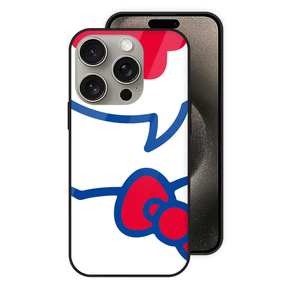 （画像用） Hello Kitty ハローキティ 【iPhone15Pro対応】スマホケース 耐衝撃＆黄変防止 背面ガラス