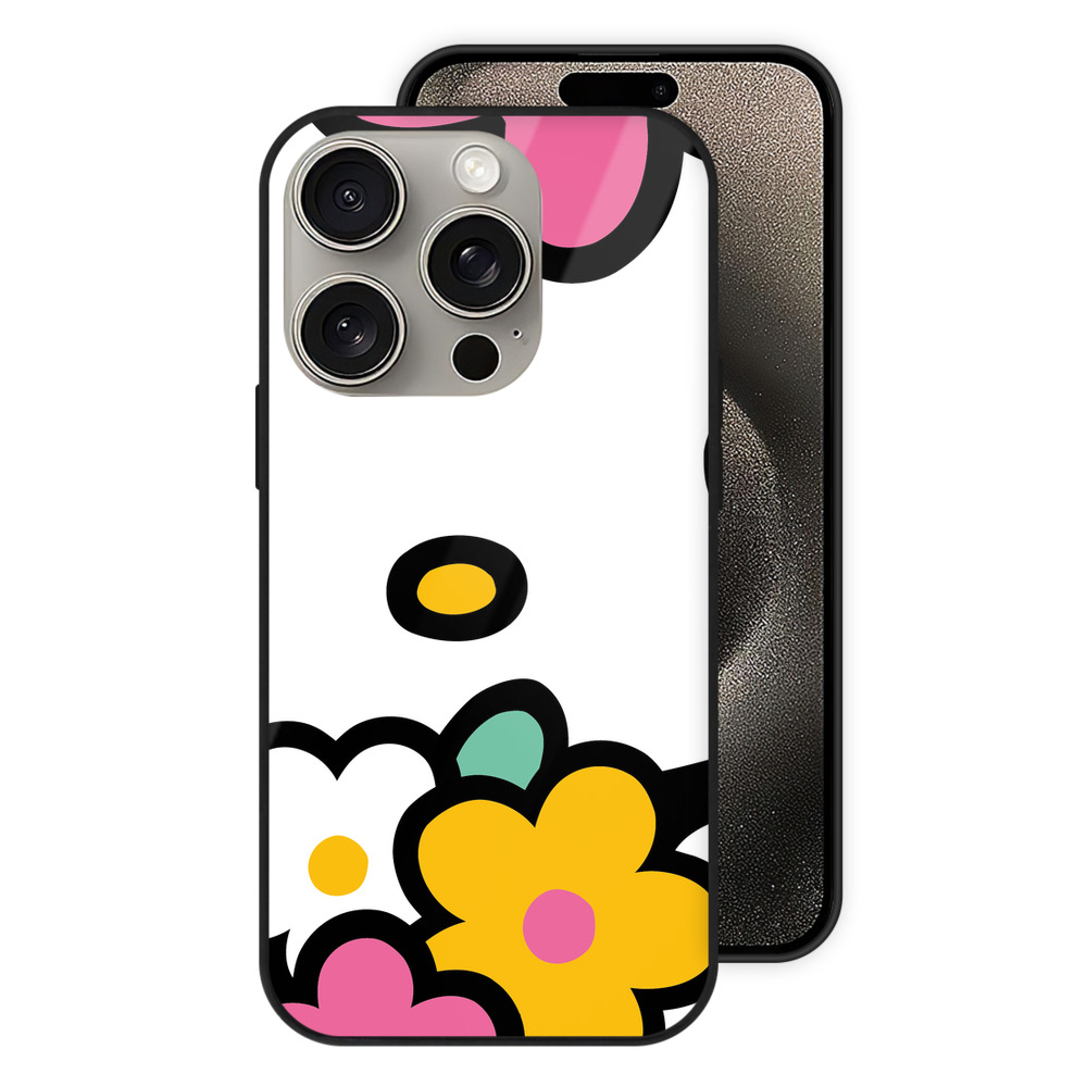 （画像用） Hello Kitty ハローキティ 【iPhone15Pro対応】スマホケース 耐衝撃＆黄変防止 背面ガラス