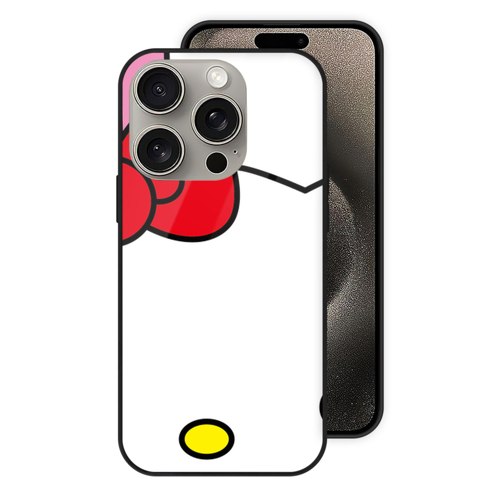 （画像用） Hello Kitty ハローキティ 【iPhone15Pro対応】スマホケース 耐衝撃＆黄変防止 背面ガラス