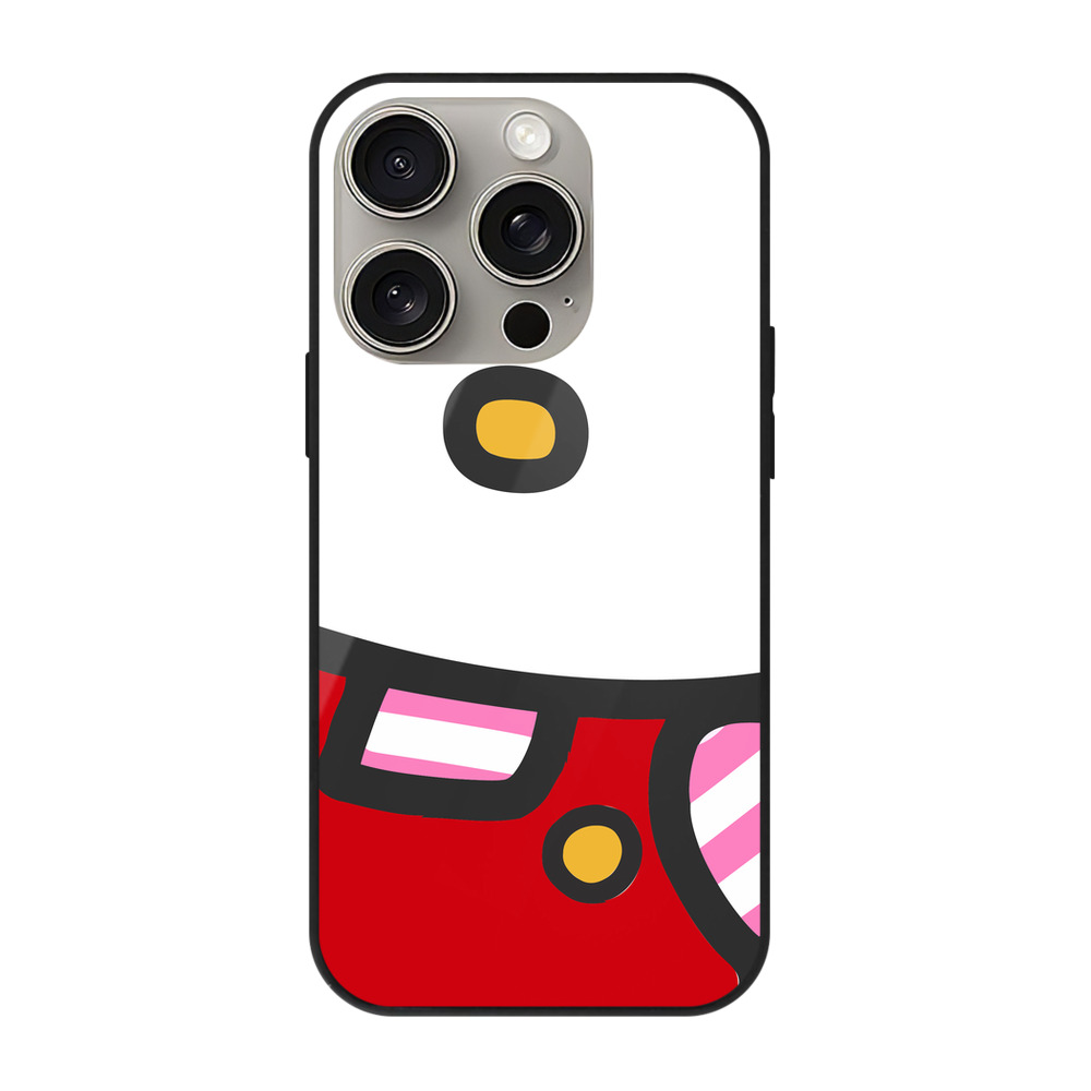 （画像用） Hello Kitty ハローキティ 【iPhone15Pro対応】スマホケース 耐衝撃＆黄変防止 背面ガラス