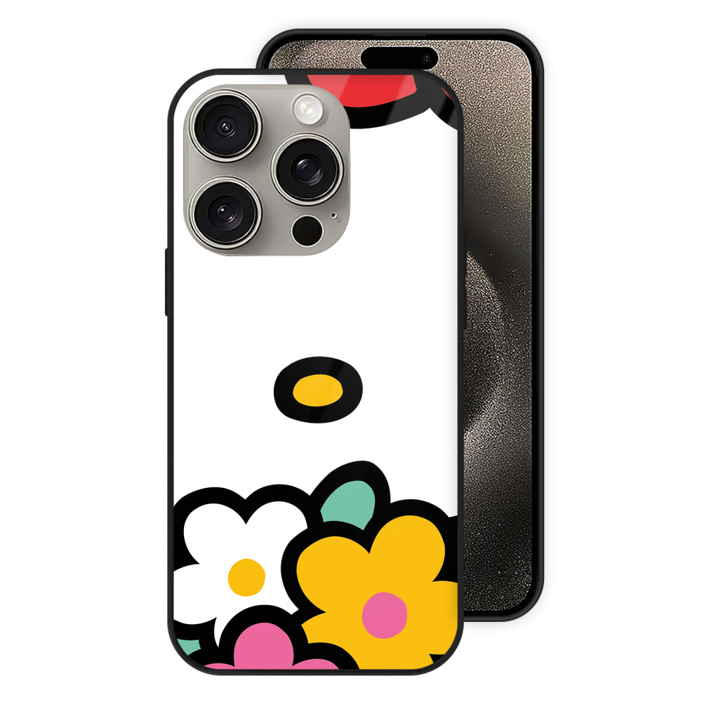 （画像用） Hello Kitty ハローキティ 【iPhone15Pro対応】スマホケース 耐衝撃＆黄変防止 背面ガラス