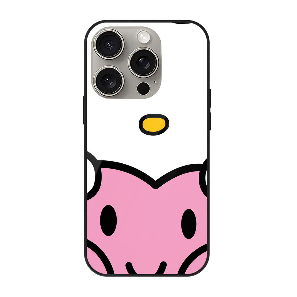 （画像用） Hello Kitty ハローキティ 【iPhone15Pro対応】スマホケース 耐衝撃＆黄変防止 背面ガラス