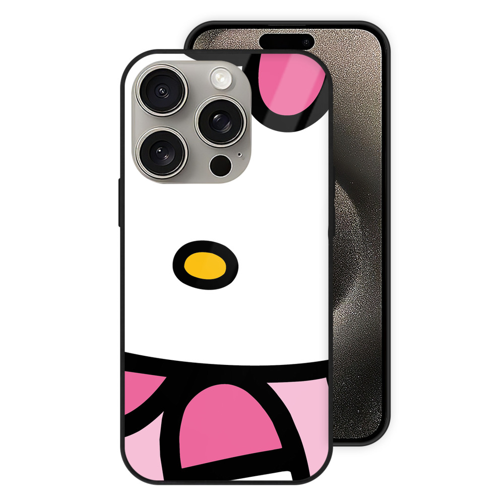 （画像用） Hello Kitty ハローキティ 【iPhone15Pro対応】スマホケース 耐衝撃＆黄変防止 背面ガラス