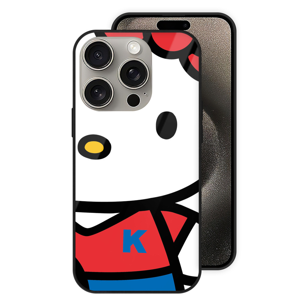 （画像用） Hello Kitty ハローキティ 【iPhone15Pro対応】スマホケース 耐衝撃＆黄変防止 背面ガラス