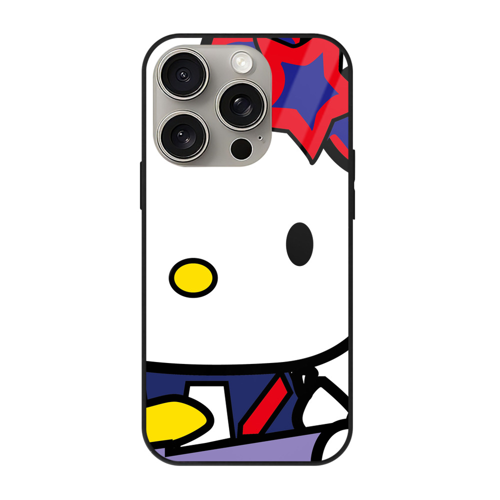 （画像用） Hello Kitty ハローキティ 【iPhone15Pro対応】スマホケース 耐衝撃＆黄変防止 背面ガラス