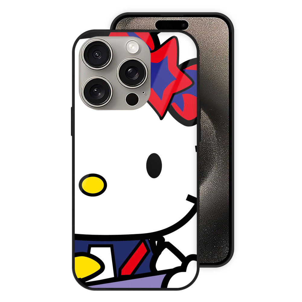 （画像用） Hello Kitty ハローキティ 【iPhone15Pro対応】スマホケース 耐衝撃＆黄変防止 背面ガラス