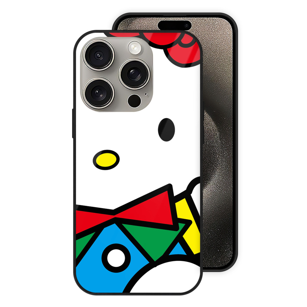 （画像用） Hello Kitty ハローキティ 【iPhone15Pro対応】スマホケース 耐衝撃＆黄変防止 背面ガラス