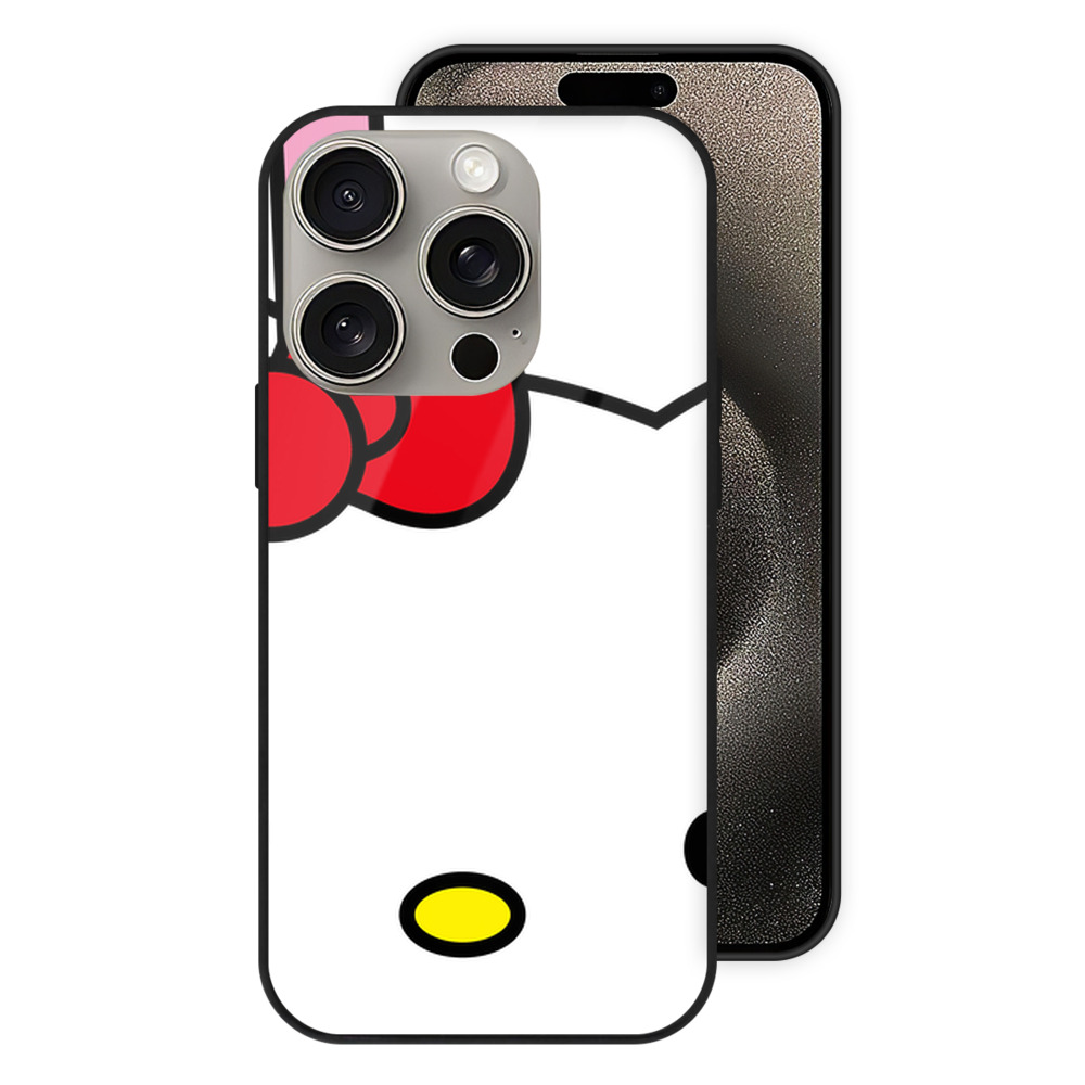 （画像用） Hello Kitty ハローキティ 【iPhone15Pro対応】スマホケース 耐衝撃＆黄変防止 背面ガラス