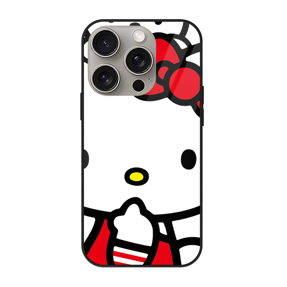 （画像用） Hello Kitty ハローキティ 【iPhone15Pro対応】スマホケース 耐衝撃＆黄変防止 背面ガラス