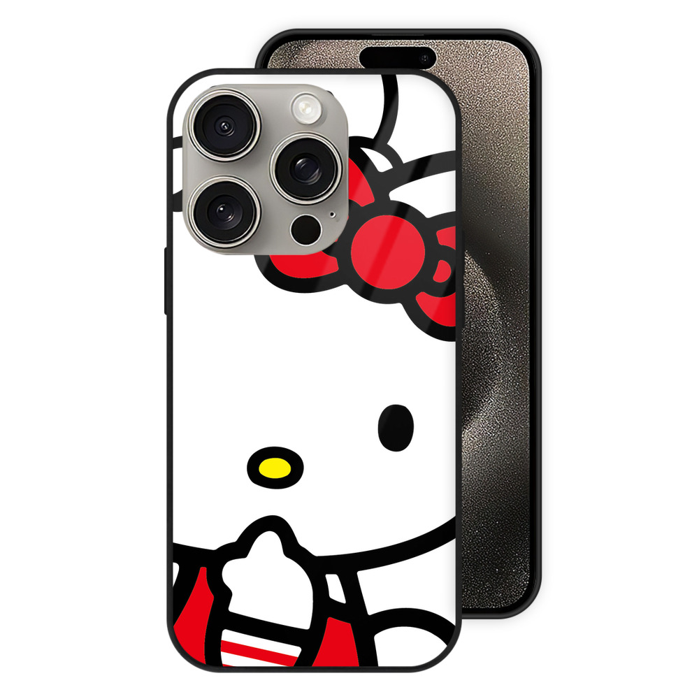 （画像用） Hello Kitty ハローキティ 【iPhone15Pro対応】スマホケース 耐衝撃＆黄変防止 背面ガラス