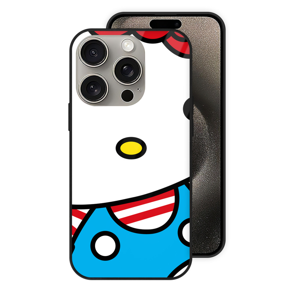 （画像用） Hello Kitty ハローキティ 【iPhone15Pro対応】スマホケース 耐衝撃＆黄変防止 背面ガラス