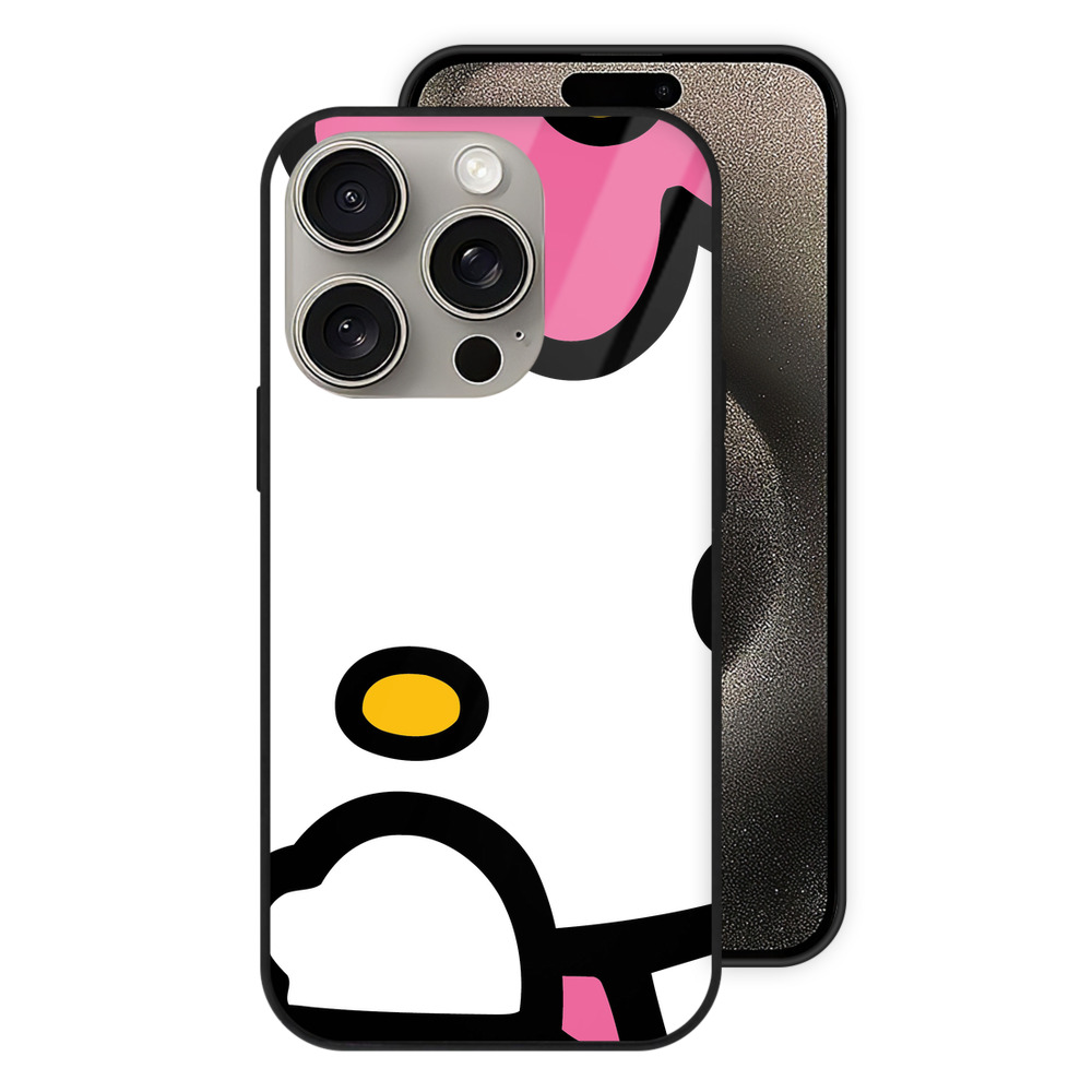 （画像用） Hello Kitty ハローキティ 【iPhone15Pro対応】スマホケース 耐衝撃＆黄変防止 背面ガラス