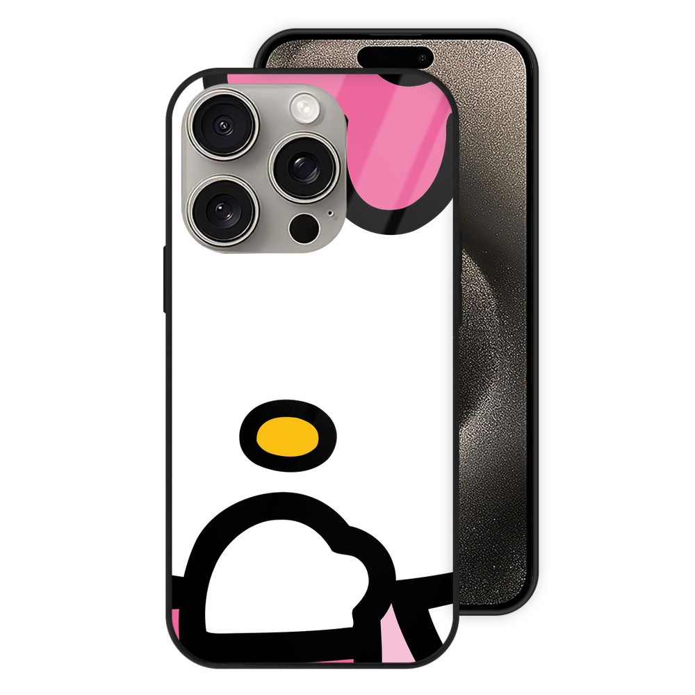 （画像用） Hello Kitty ハローキティ 【iPhone15Pro対応】スマホケース 耐衝撃＆黄変防止 背面ガラス