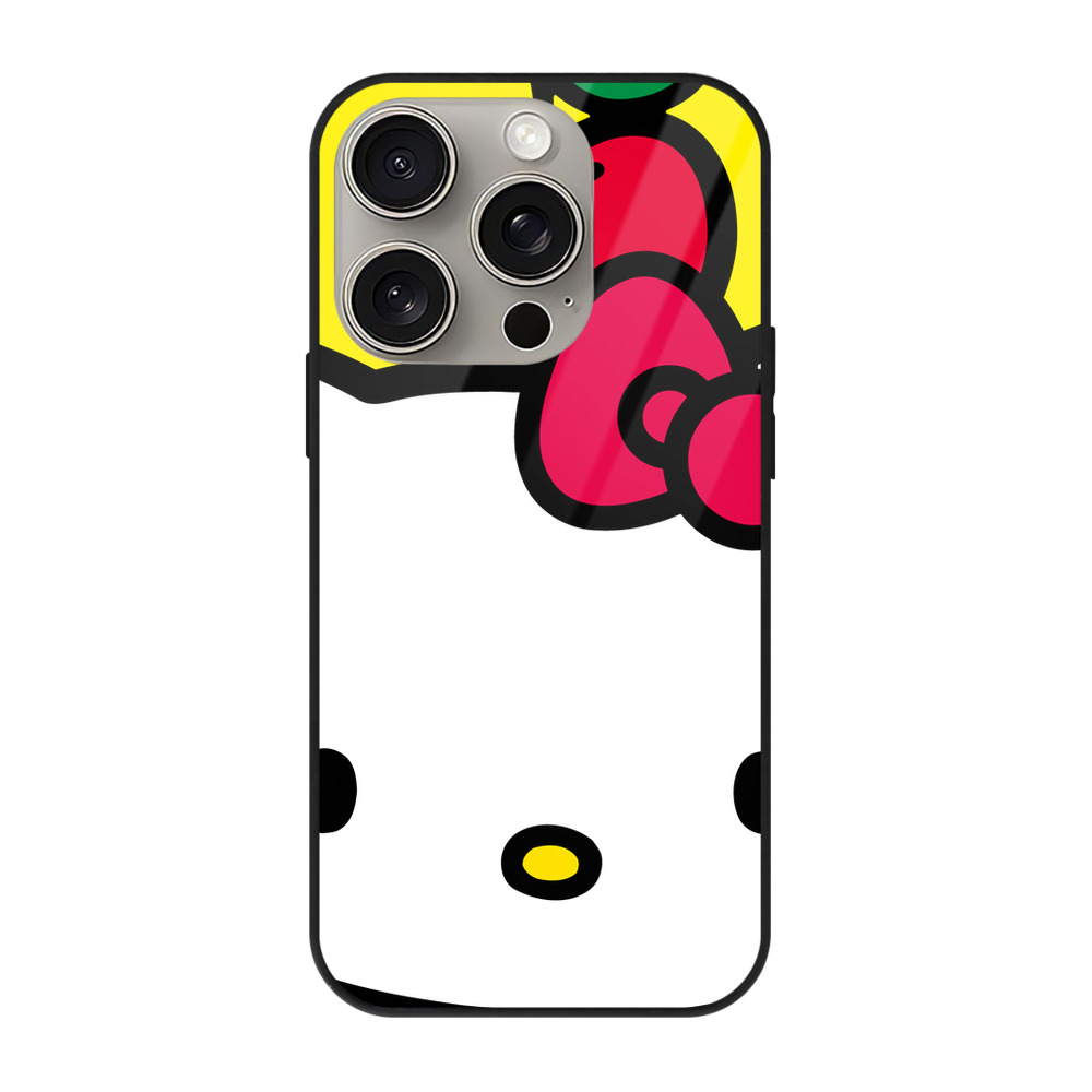 （画像用） Hello Kitty ハローキティ 【iPhone15Pro対応】スマホケース 耐衝撃＆黄変防止 背面ガラス