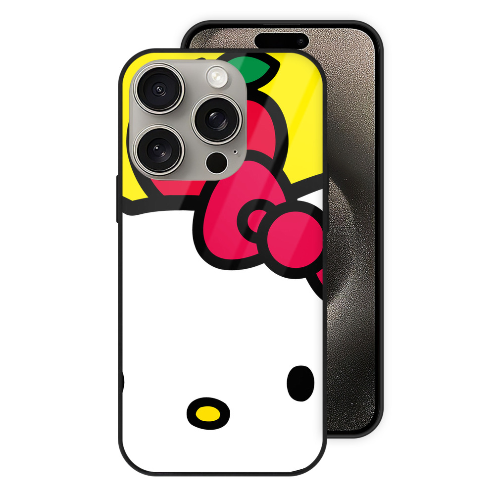 （画像用） Hello Kitty ハローキティ 【iPhone15Pro対応】スマホケース 耐衝撃＆黄変防止 背面ガラス