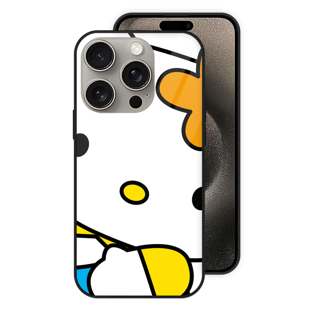 （画像用） Hello Kitty ハローキティ 【iPhone15Pro対応】スマホケース 耐衝撃＆黄変防止 背面ガラス