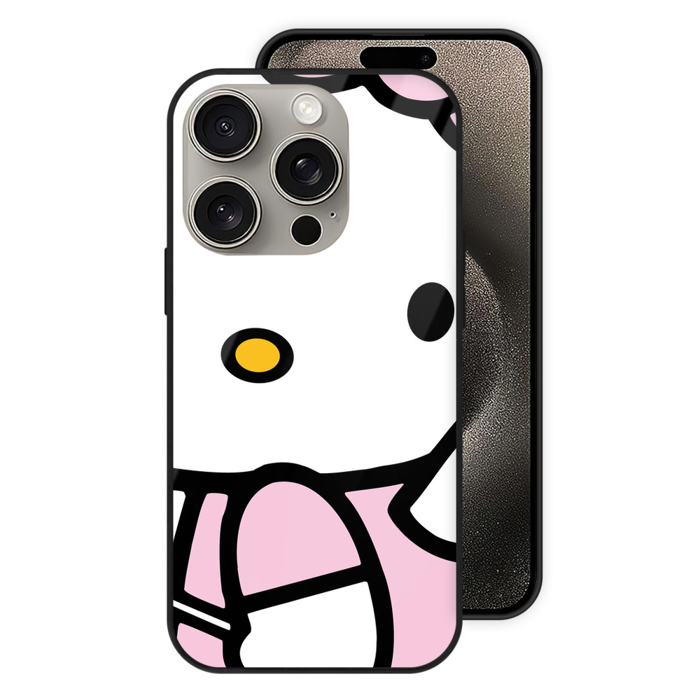 （画像用） Hello Kitty ハローキティ 【iPhone15Pro対応】スマホケース 耐衝撃＆黄変防止 背面ガラス