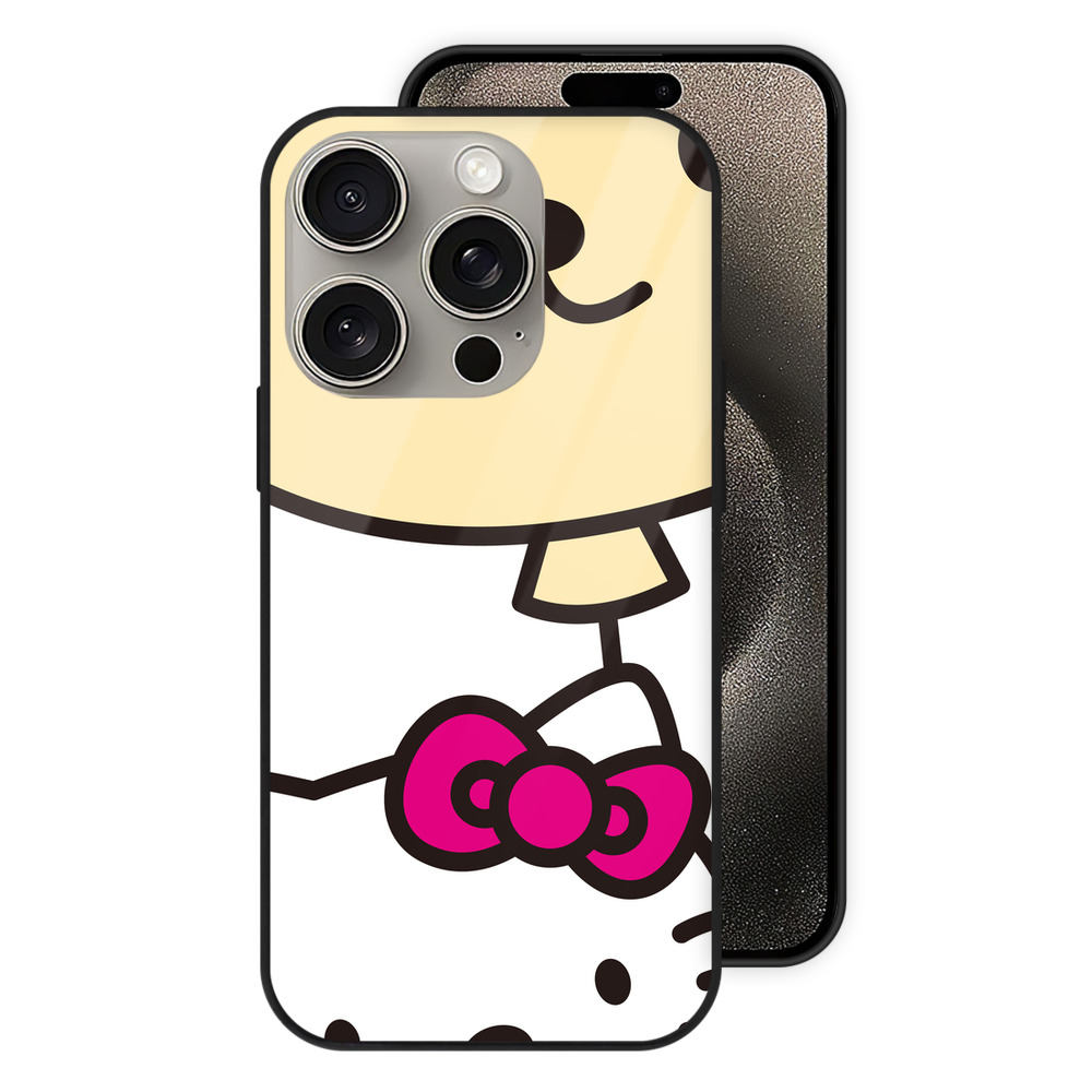 （画像用） Hello Kitty ハローキティ 【iPhone15Pro対応】スマホケース 耐衝撃＆黄変防止 背面ガラス