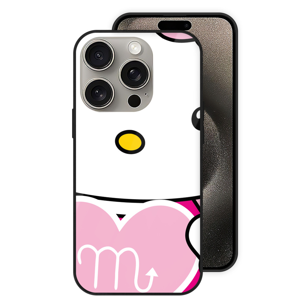 （画像用） Hello Kitty ハローキティ 【iPhone15Pro対応】スマホケース 耐衝撃＆黄変防止 背面ガラス
