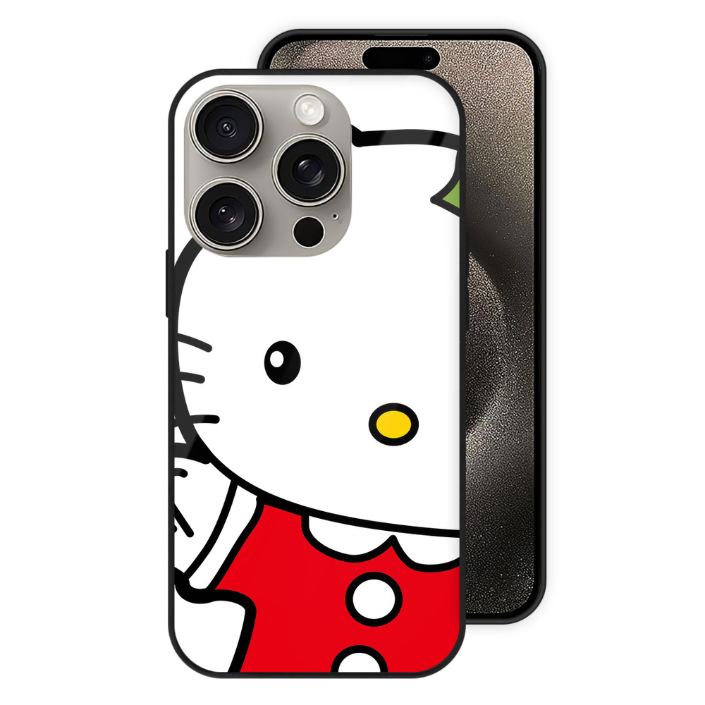（画像用） Hello Kitty ハローキティ 【iPhone15Pro対応】スマホケース 耐衝撃＆黄変防止 背面ガラス