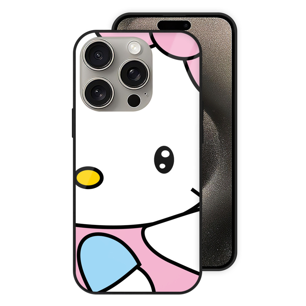 （画像用） Hello Kitty ハローキティ 【iPhone15Pro対応】スマホケース 耐衝撃＆黄変防止 背面ガラス