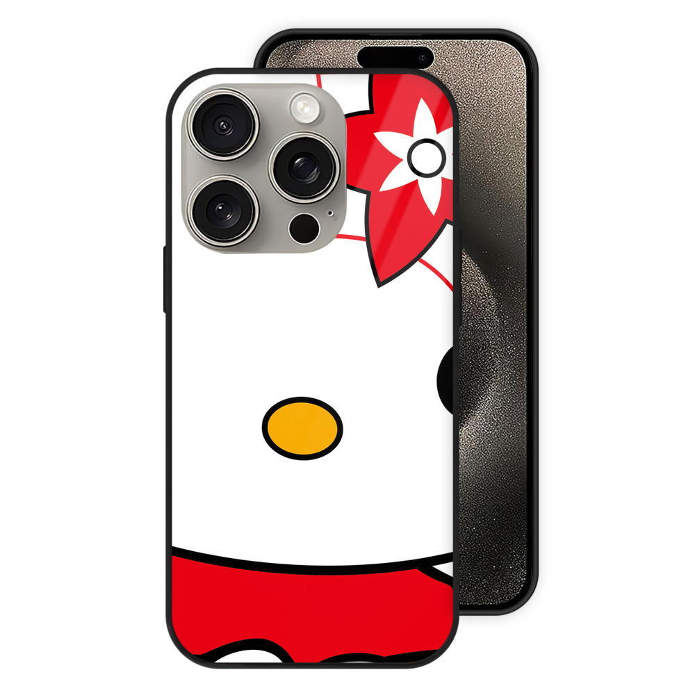 （画像用） Hello Kitty ハローキティ 【iPhone15Pro対応】スマホケース 耐衝撃＆黄変防止 背面ガラス