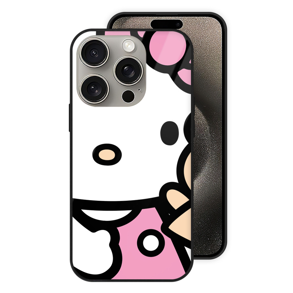 （画像用） Hello Kitty ハローキティ 【iPhone15Pro対応】スマホケース 耐衝撃＆黄変防止 背面ガラス