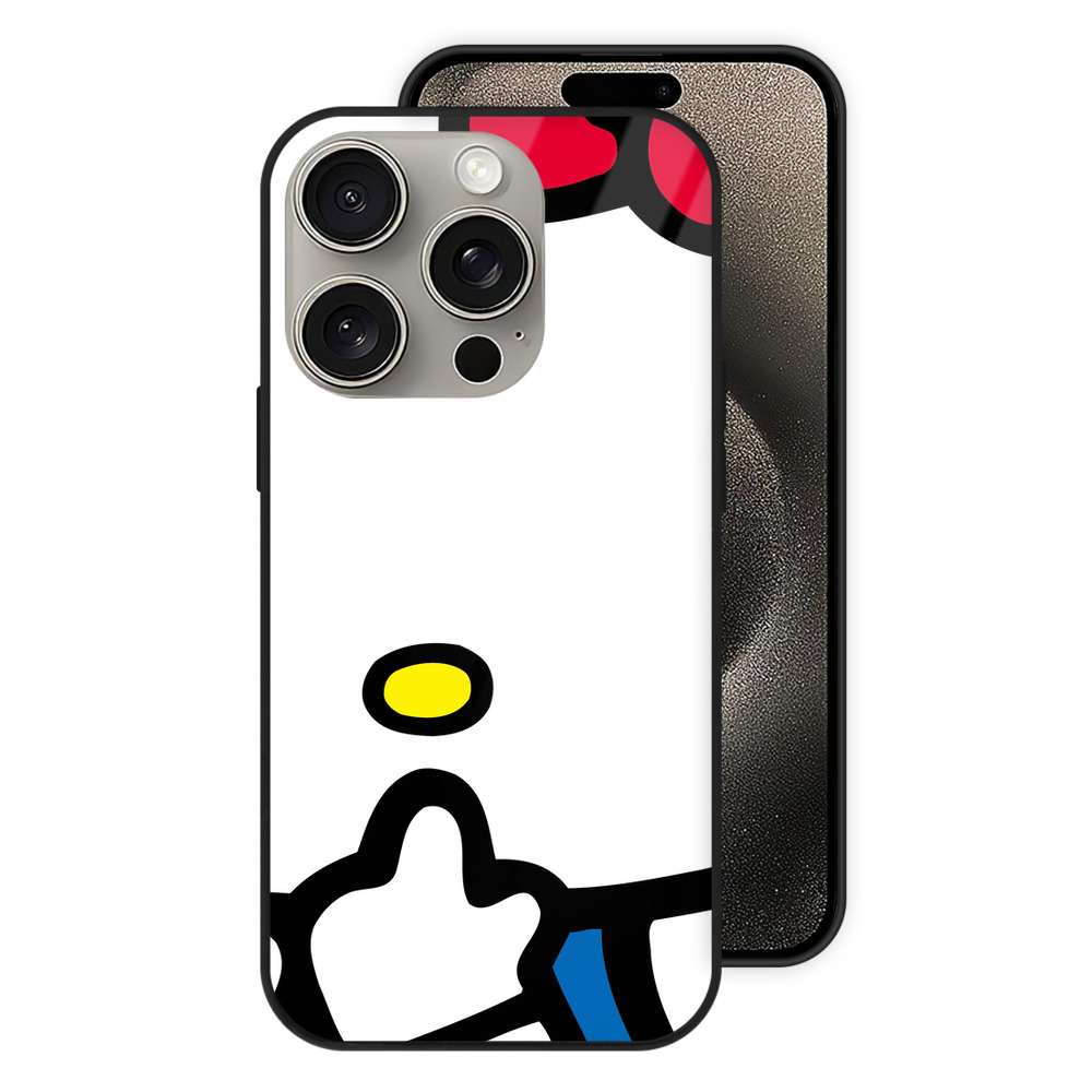 （画像用） Hello Kitty ハローキティ 【iPhone15Pro対応】スマホケース 耐衝撃＆黄変防止 背面ガラス